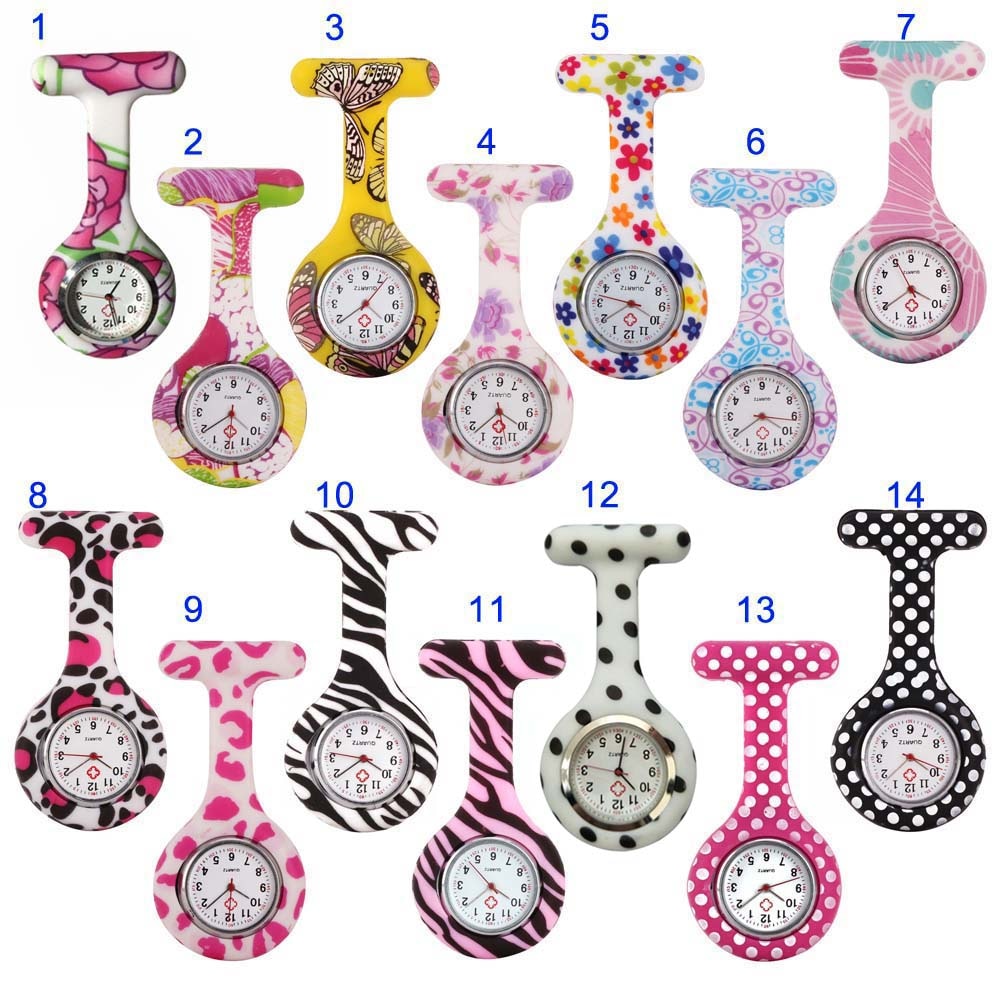 Nurse Watches Printed Style Clip-on