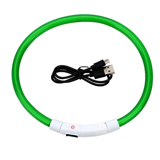 Led Usb Pet Collar Night Glowing Luminous Rechargeable LED Night Safety Flashing Glow