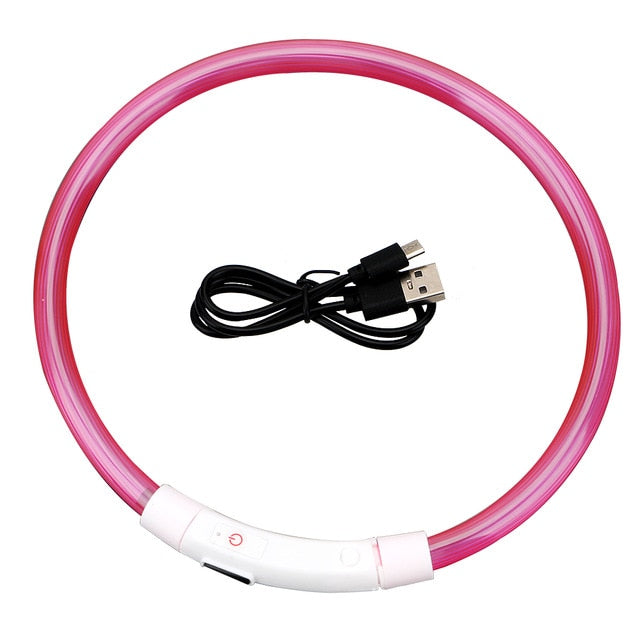 Led Usb Pet Collar Night Glowing Luminous Rechargeable LED Night Safety Flashing Glow