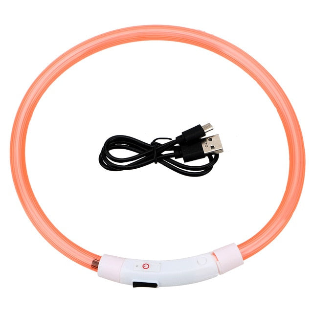 Led Usb Pet Collar Night Glowing Luminous Rechargeable LED Night Safety Flashing Glow