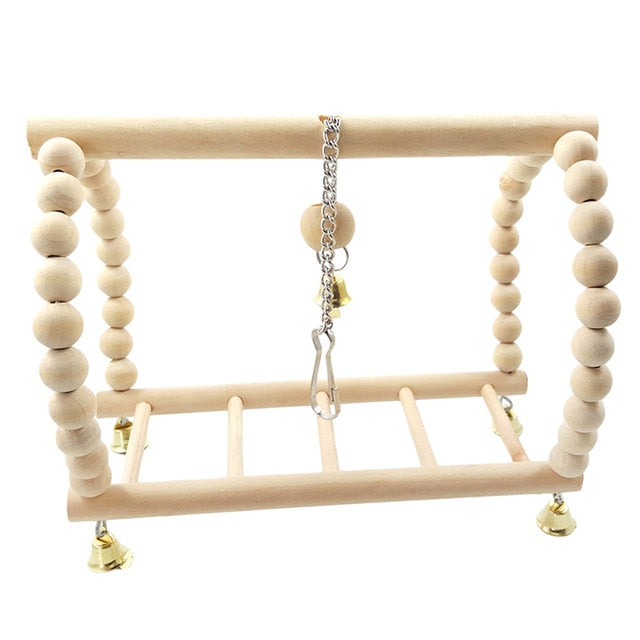 Parrots Toys Bird Swing Exercise Climbing Hanging Ladder Bridge Wooden