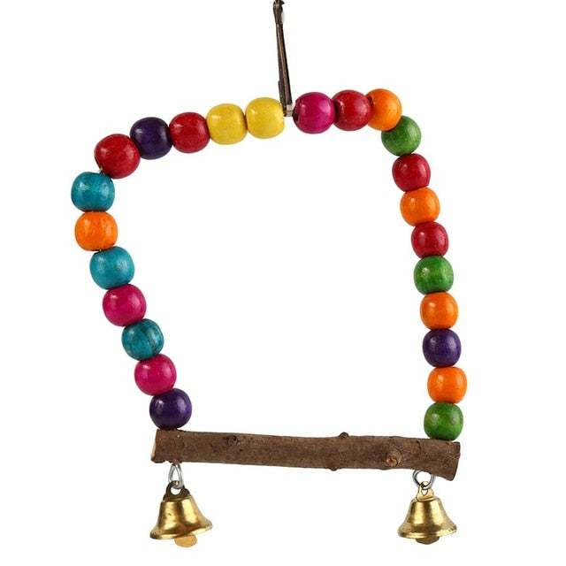 Parrots Toys Bird Swing Exercise Climbing Hanging Ladder Bridge Wooden