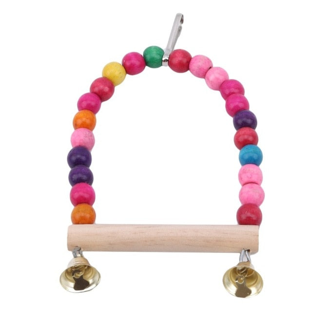 Parrots Toys Bird Swing Exercise Climbing Hanging Ladder Bridge Wooden