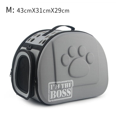Cat Pattern Blue Dog Carrier Bag Portable Cats Handbag Foldable Travel Bag Puppy Carrying Shoulder Pet Bags