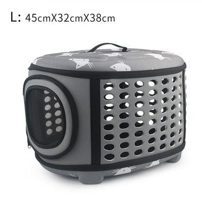 Cat Pattern Blue Dog Carrier Bag Portable Cats Handbag Foldable Travel Bag Puppy Carrying Shoulder Pet Bags