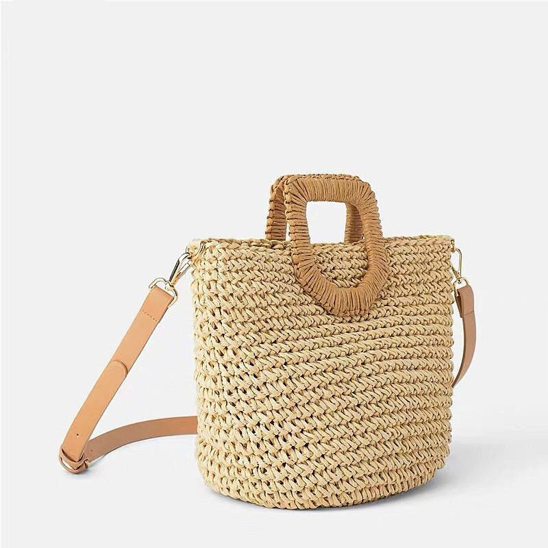 Women's Straw Hand-woven Paper/Polyseter Shoulder Bag