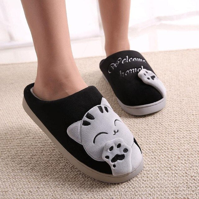 Women Cartoon Cat Non-slip Soft House Slippers