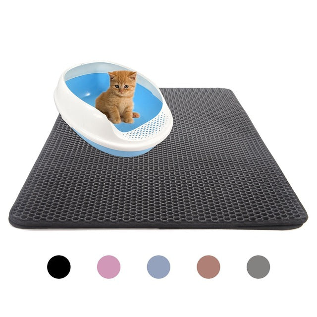 Waterproof Pet Cat Litter Mat EVA Double Layer Cat Litter Trapping Pet Litter Cat Mat Clean Pad