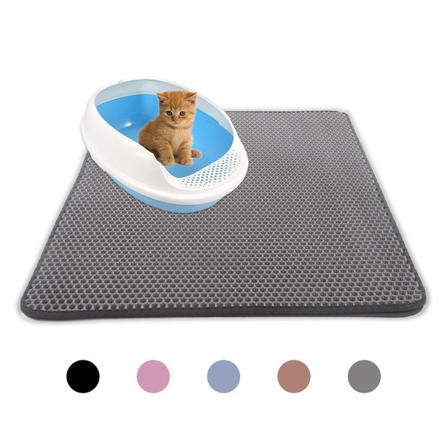 Waterproof Pet Cat Litter Mat EVA Double Layer Cat Litter Trapping Pet Litter Cat Mat Clean Pad
