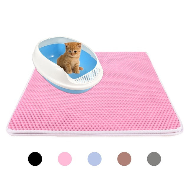 Waterproof Pet Cat Litter Mat EVA Double Layer Cat Litter Trapping Pet Litter Cat Mat Clean Pad