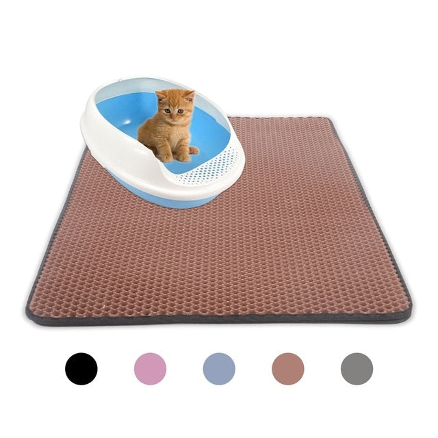 Waterproof Pet Cat Litter Mat EVA Double Layer Cat Litter Trapping Pet Litter Cat Mat Clean Pad