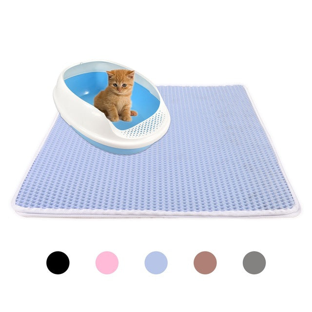 Waterproof Pet Cat Litter Mat EVA Double Layer Cat Litter Trapping Pet Litter Cat Mat Clean Pad