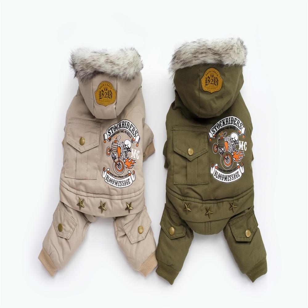 New Thickness Hooded Driver Style Pet Dogs Four Legs Cotton Winter Coat Free Shiping By CPAM Warm Small Puppy Dogs Clothing
