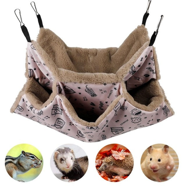 Small Pet Bed Hamster Hammock Double-layer Hammock Hanging Bed