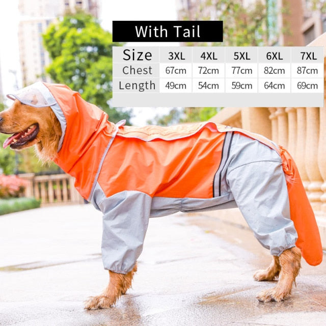 HOOPET Dog Riancoat Jumpsuit Rain Coat for Dogs Pet Cloak Labrador Waterproof Golden Retriever Jacket