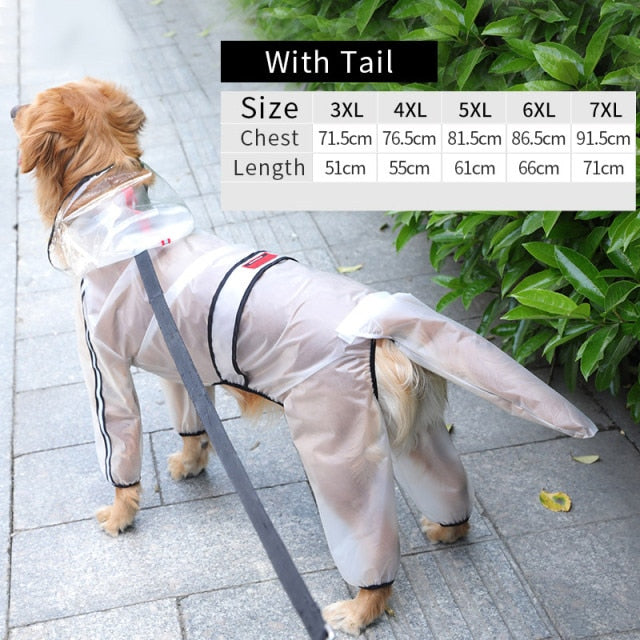 HOOPET Dog Riancoat Jumpsuit Rain Coat for Dogs Pet Cloak Labrador Waterproof Golden Retriever Jacket
