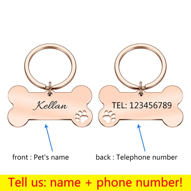 Personalized Collar Pet ID Tag Engraved Pet ID Name