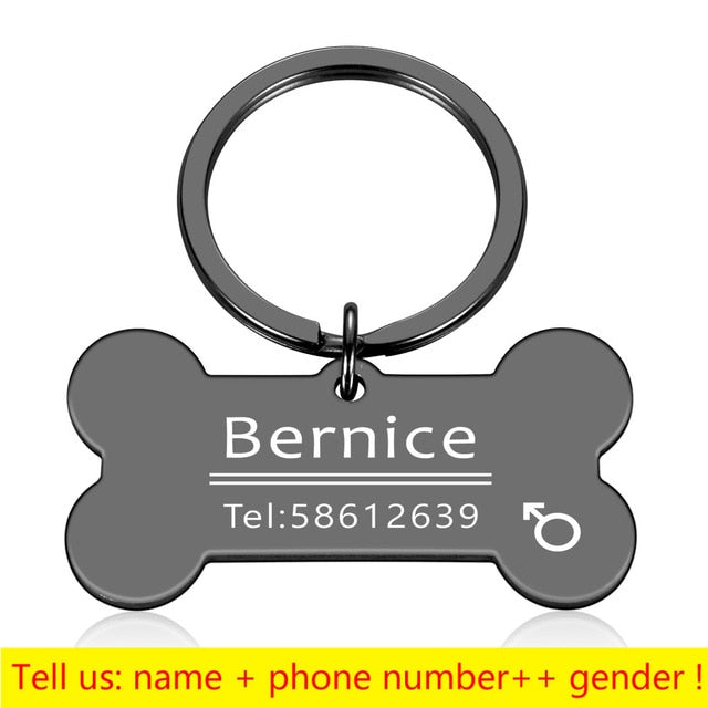 Personalized Collar Pet ID Tag Engraved Pet ID Name