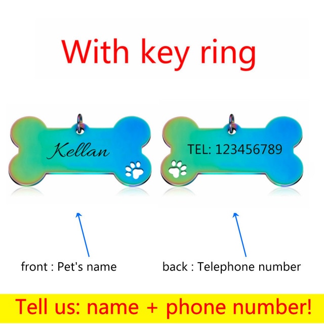 Personalized Collar Pet ID Tag Engraved Pet ID Name