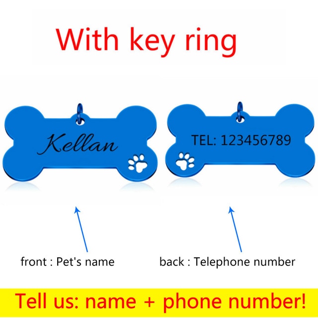 Personalized Collar Pet ID Tag Engraved Pet ID Name