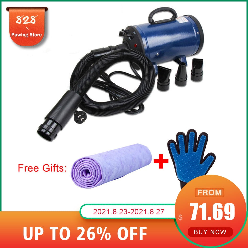Dog Grooming Dryer Pet Hair Dryer Pet Dog Cat Grooming Blower Warm Wind 2400w Eu Plug Pink Blue Color BS-2400 Ship From Russia