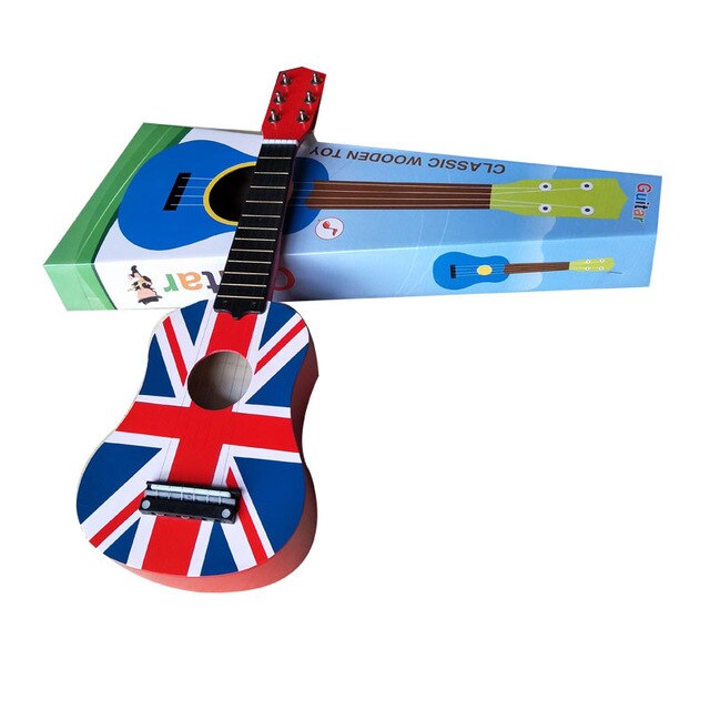 Children Toy Guitar 6 Strings Wooden