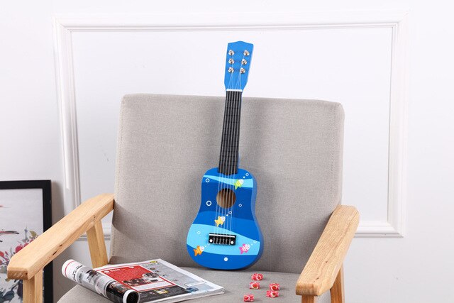 Children Toy Guitar 6 Strings Wooden