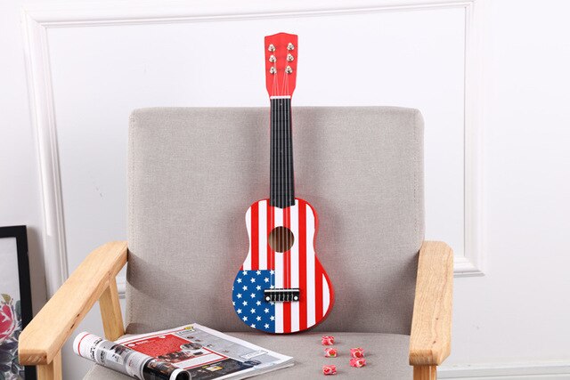 Children Toy Guitar 6 Strings Wooden