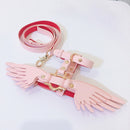 Teddy Bears Angel Network Red traction rope skin pink strap Cat pet collar wings cat leash harness