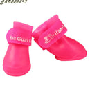 4pcs/lot S/M/L Pet Dog Rain Shoes for Dogs Booties Rubber Portable Anti Slip Waterproof Pet Dog Cat Rain Shoes