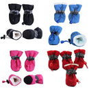 4pcs Waterproof Plush Pet Dog Shoes Winter Anti-slip Rain Snow Boots Footwear Thick Warm For Small Cats Dogs Puppy Socks Booties