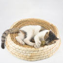 (M) Handmade  Eco-Friendly Cats Sleeping Mat Straw and Cornskin Cat Scratchboard