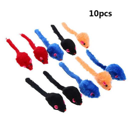 10pcs Cat toys False Mouse Pet Cat Toys Mini Funny Playing Toys For Cats with Colorful Feather Plush Mini Mouse Toys