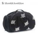 Cat Pattern Blue Dog Carrier Bag Portable Cats Handbag Foldable Travel Bag Puppy Carrying Shoulder Pet Bags