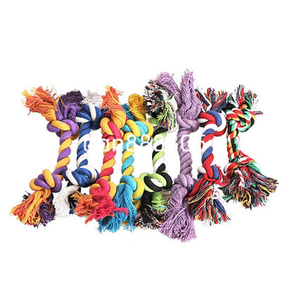 Pet Dog Puppy Cotton Chew Knot Toy Durable Braided Bone Rope