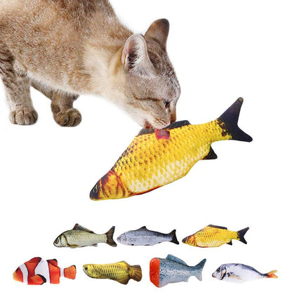 Pet Soft Plush 3D Fish Shape Cat Toy Interactive