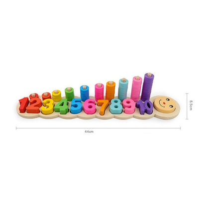 Montessori Educational Wooden Toys for Kids Board Math Fishing for 1 2 3 Years Old