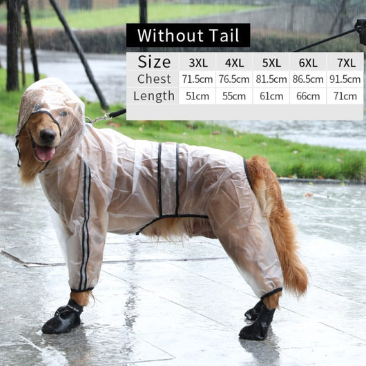 HOOPET Dog Riancoat Jumpsuit Rain Coat for Dogs Pet Cloak Labrador Waterproof Golden Retriever Jacket